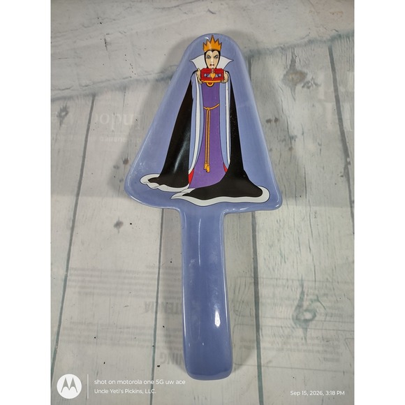 Disney Other - Disney Snow White Evil Queen Ceramic Spoon Rest Blue Disney Villains Collectible